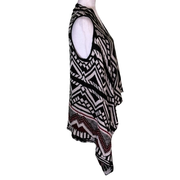 Women's Boho Tribal Aztec Knit Cardigan Sweater Open Front Draped Waterfall XS/S - Picture 4 of 8